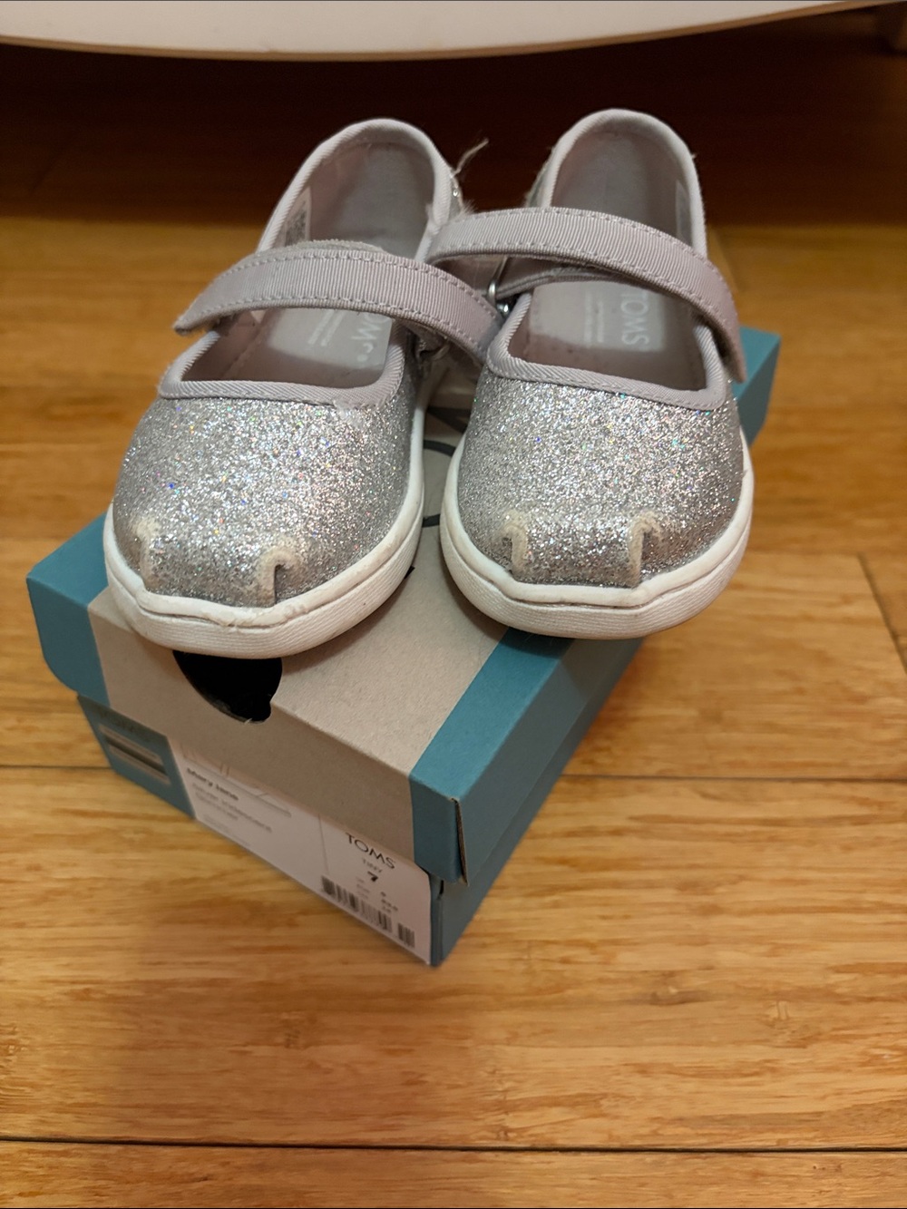 Toms Kids Glitter Mary Jane - Silver